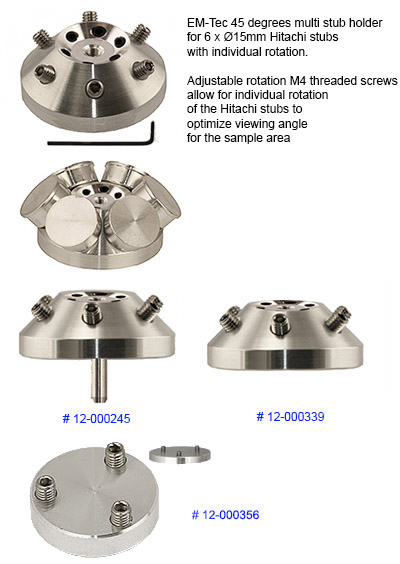 EM-Tec Multi-Probenhalter für Hitachi REM Zylinderprobenteller